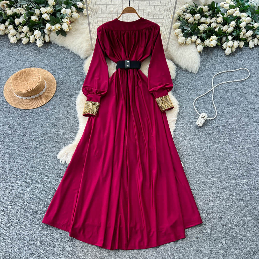 A-line dress Korean style long dress for women