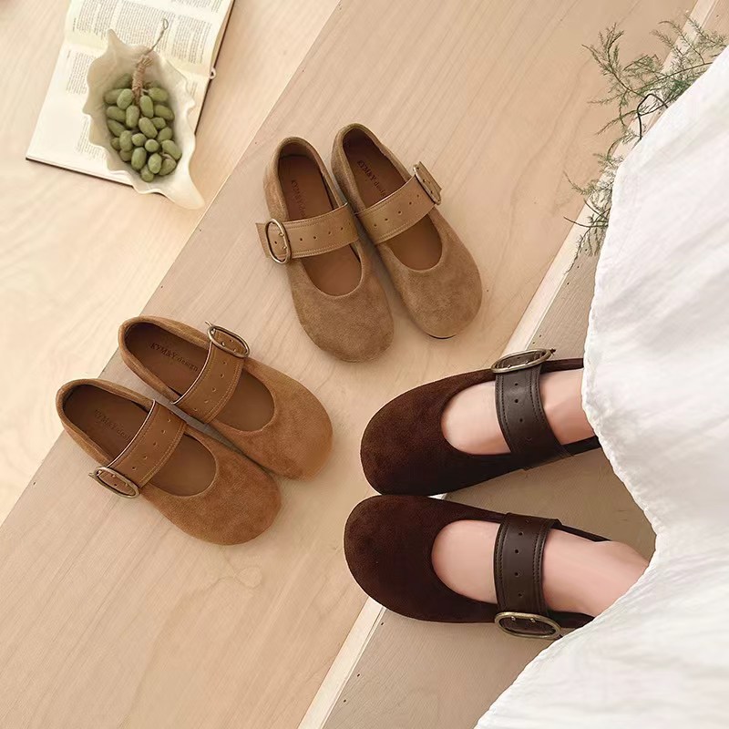 Spring and autumn belt soft soles peas shoes for women