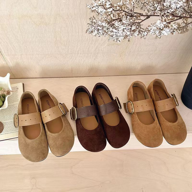 Spring and autumn belt soft soles peas shoes for women