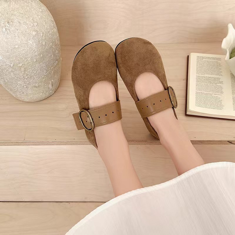 Spring and autumn belt soft soles peas shoes for women