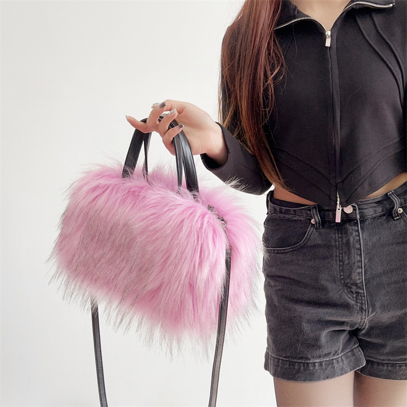 Plush messenger European style handbag