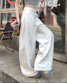 Slim loose wide leg pants high waist all-match straight jeans