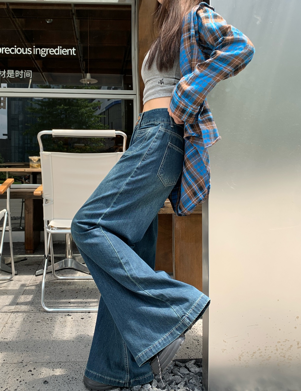 Spring mopping pants high waist jeans for women