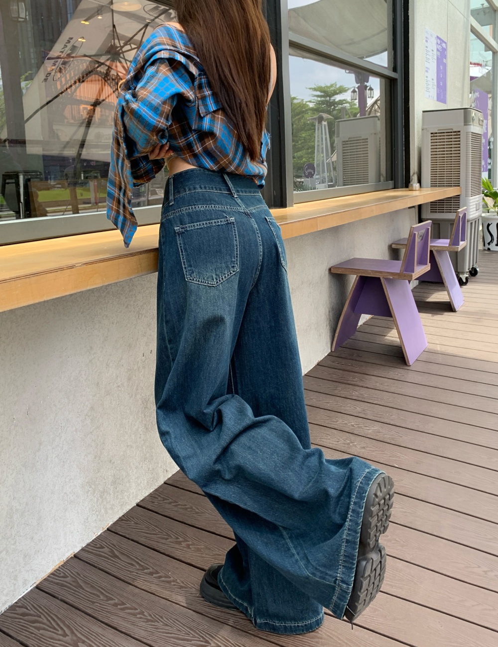 Spring mopping pants high waist jeans for women
