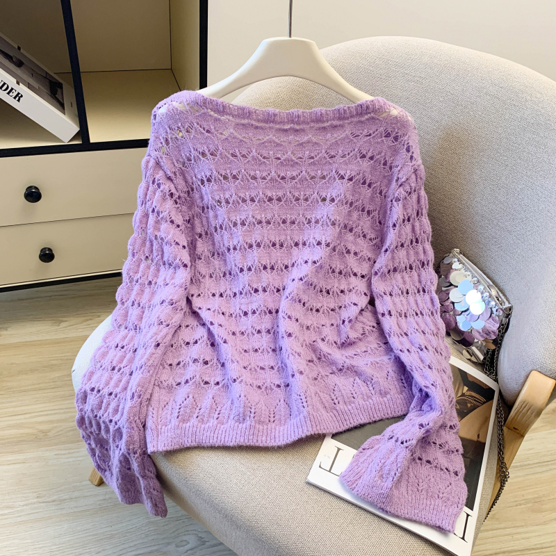 Spring tops flowers decoration sweater for women