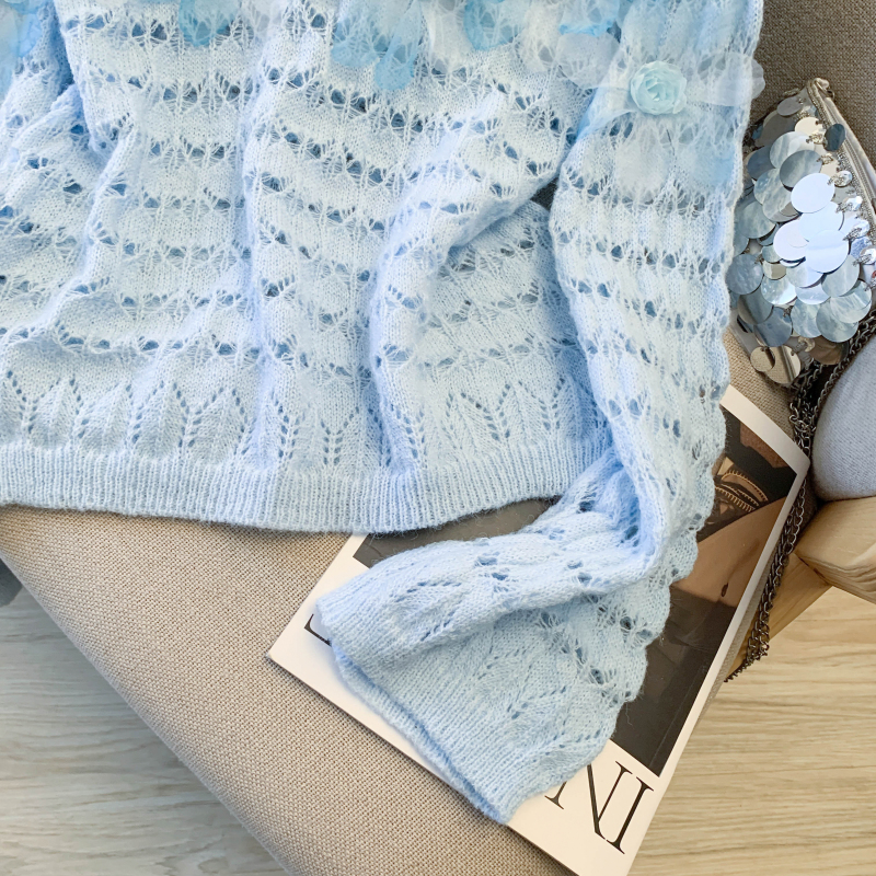 Spring tops flowers decoration sweater for women