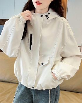 All-match Korean style spring coat hooded Casual technical jacket