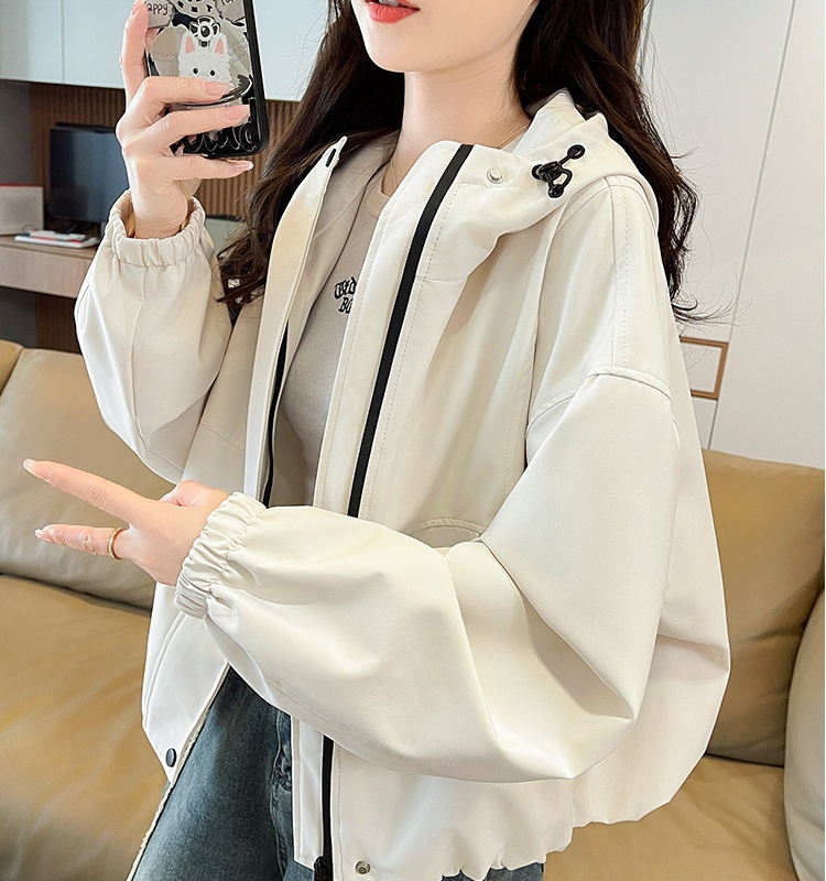 All-match Korean style spring coat hooded Casual technical jacket