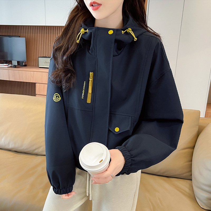 All-match Korean style spring coat hooded Casual technical jacket