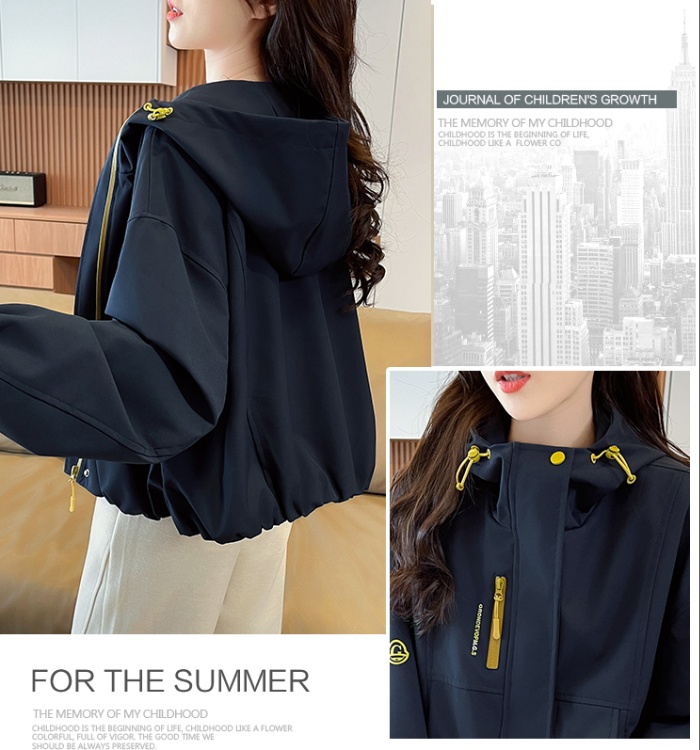 All-match Korean style spring coat hooded Casual technical jacket