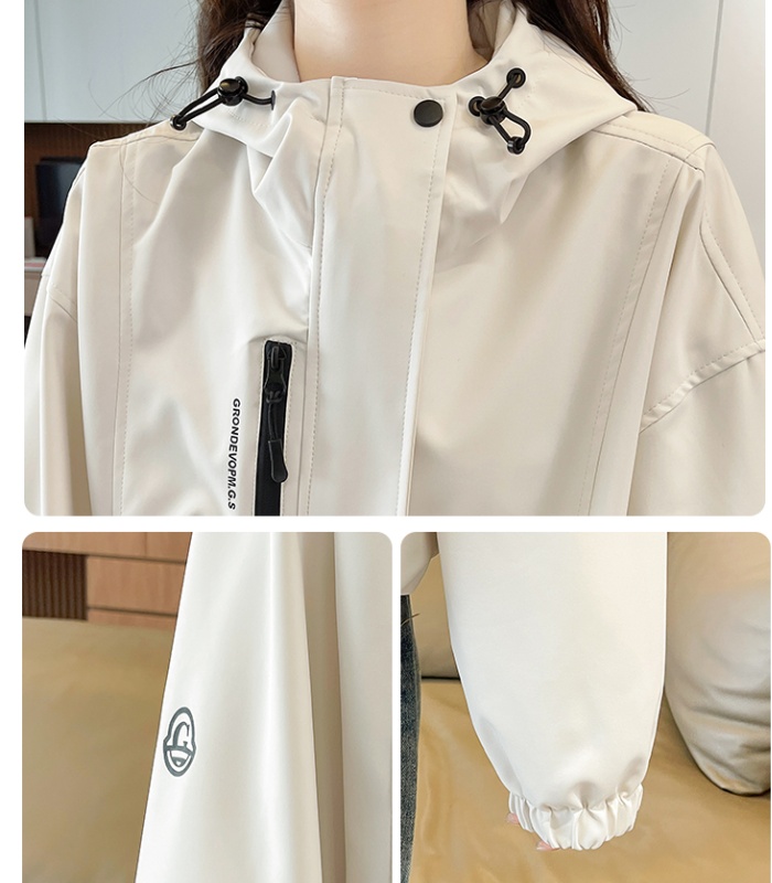 All-match Korean style spring coat hooded Casual technical jacket