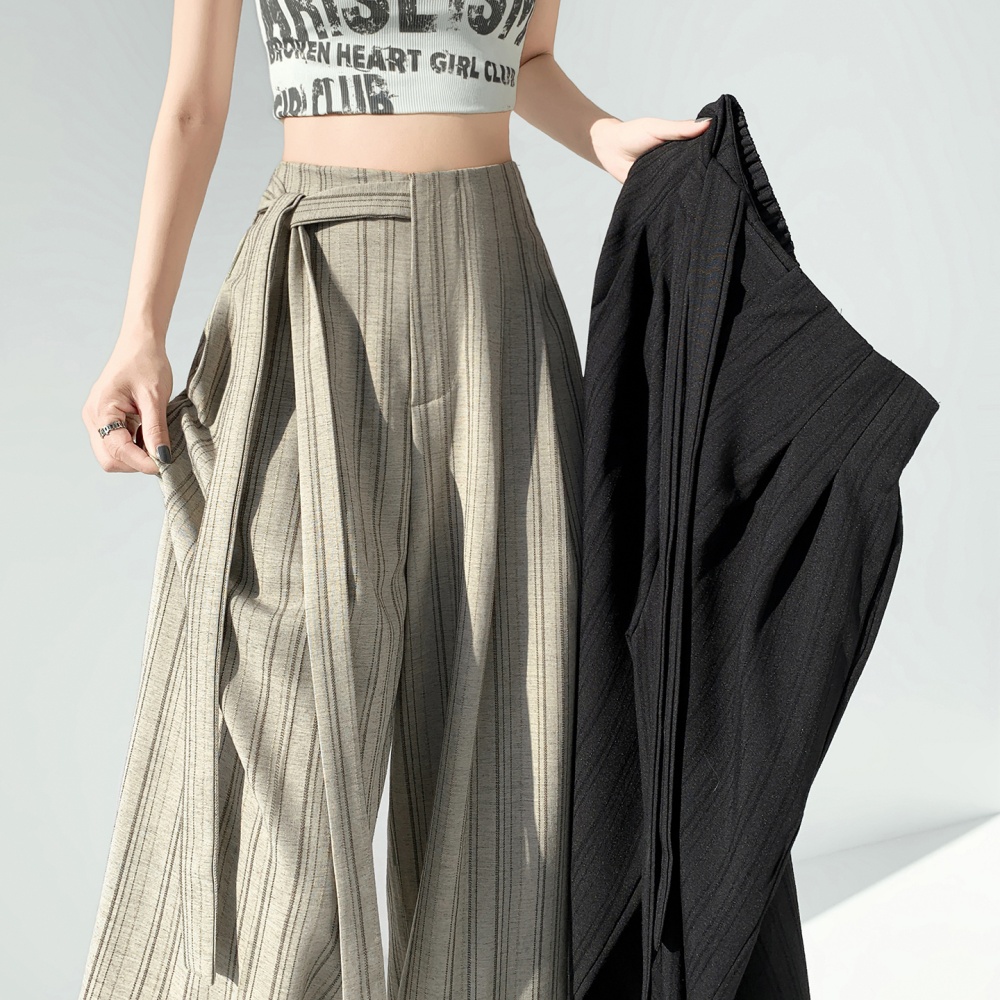 Stripe spring wide leg pants loose pants for women