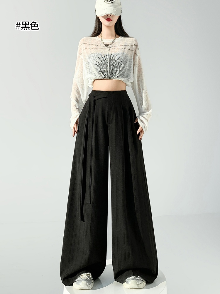 Stripe spring wide leg pants loose pants for women