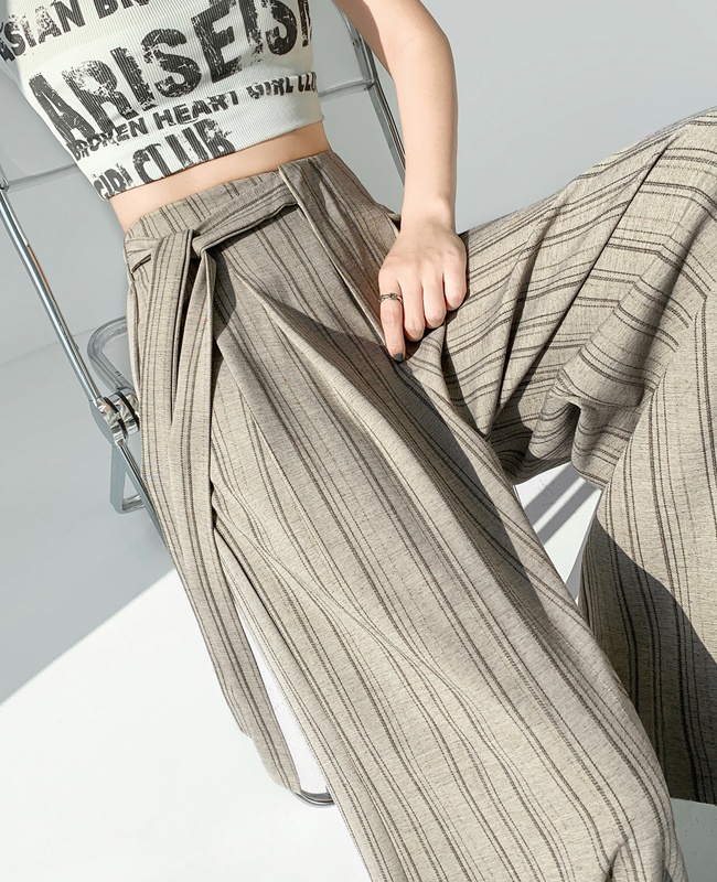 Stripe spring wide leg pants loose pants for women
