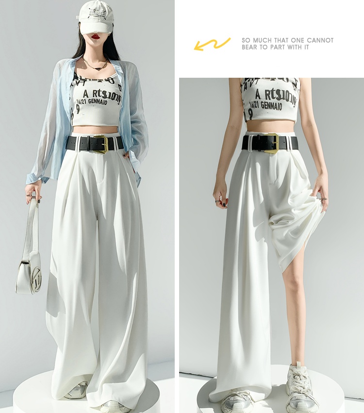 Straight high waist business suit slim Casual pants