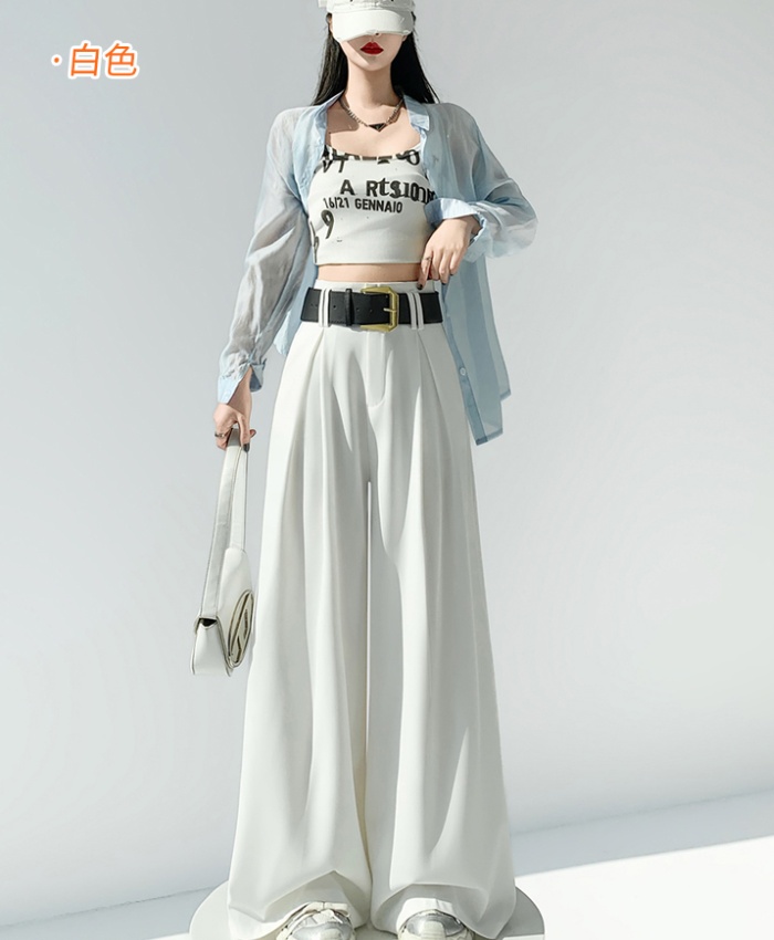 Straight high waist business suit slim Casual pants