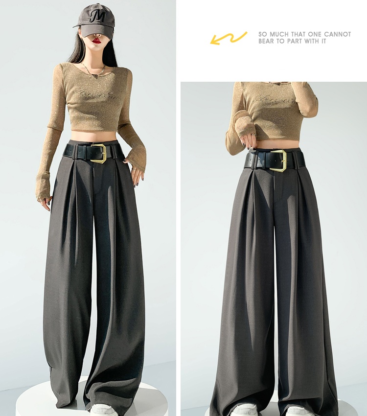 Straight high waist business suit slim Casual pants