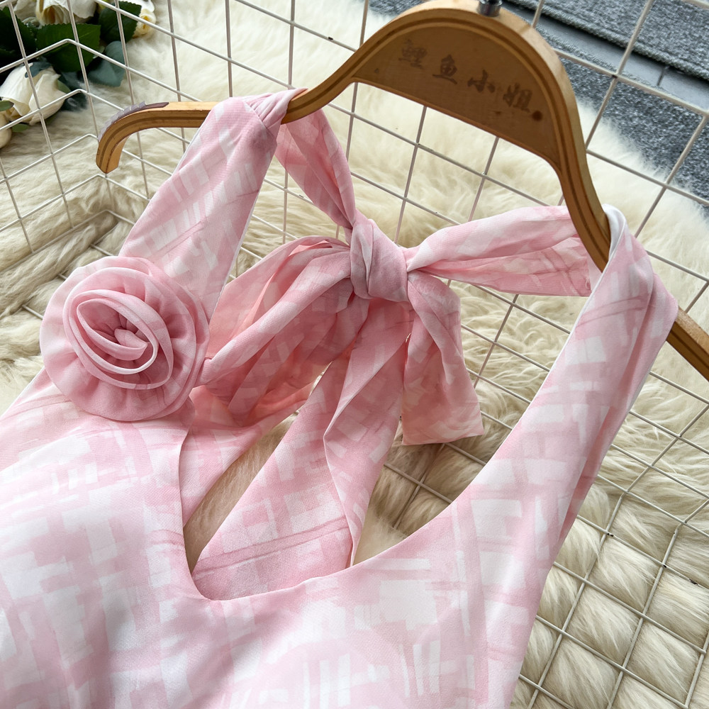 Plaid France style dress slim long dress for women