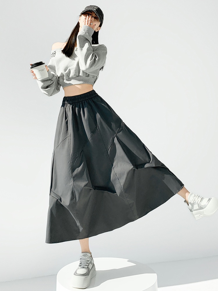 Spring Casual skirt fold irregular puff skirt for women