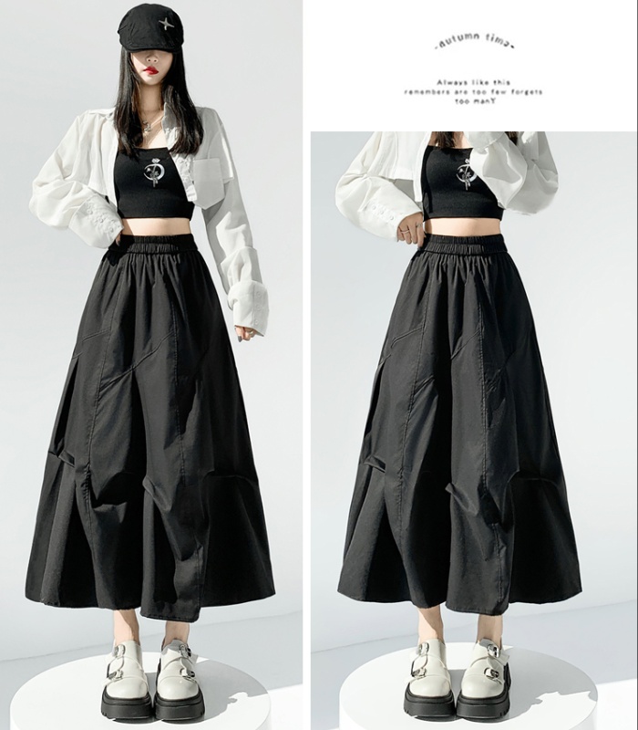 Spring Casual skirt fold irregular puff skirt for women