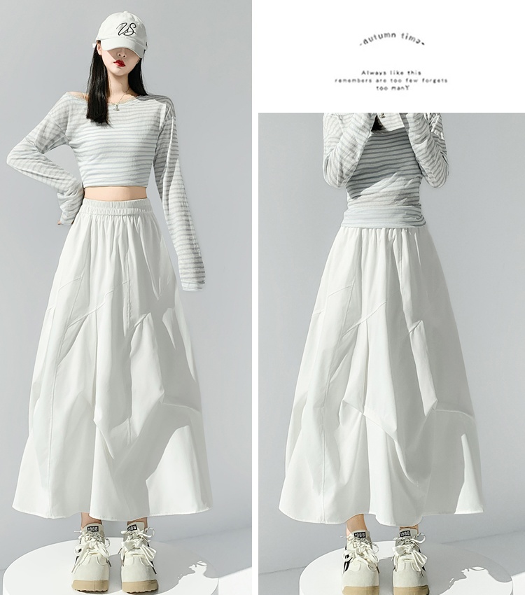 Spring Casual skirt fold irregular puff skirt for women