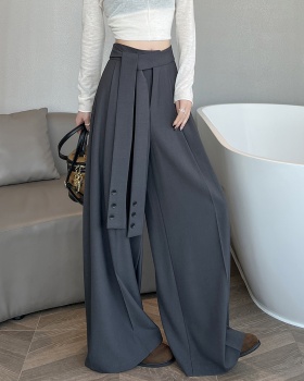 Bandage loose wide leg pants Casual business suit for women