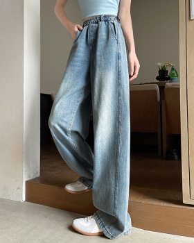 Slim loose high waist pants mopping straight spring jeans