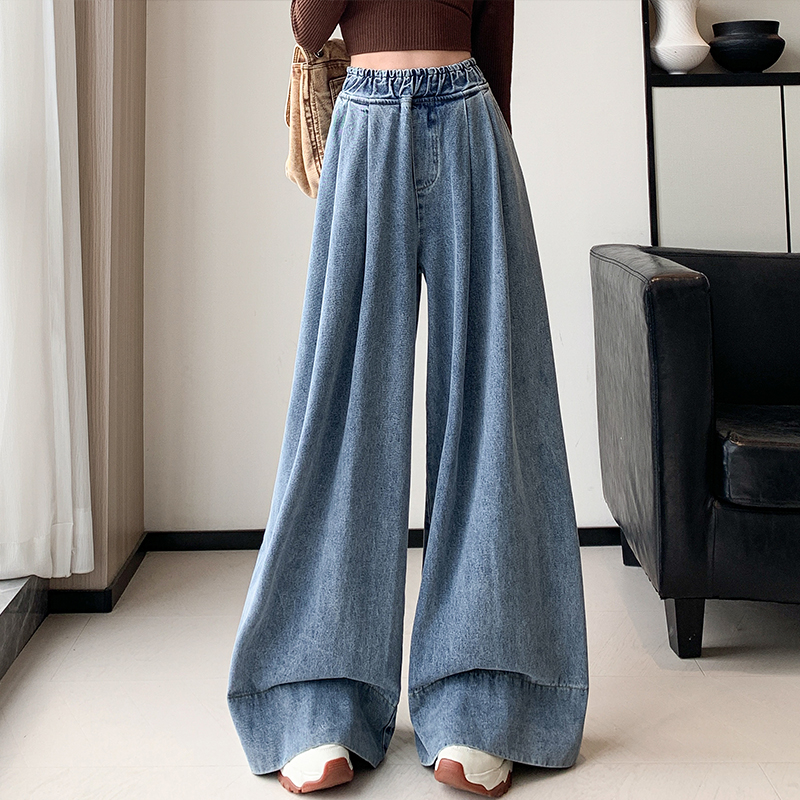 Mopping show high jeans wide leg pants for women