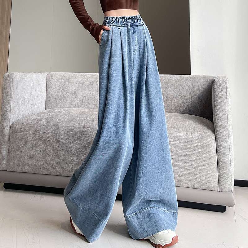 Mopping show high jeans wide leg pants for women