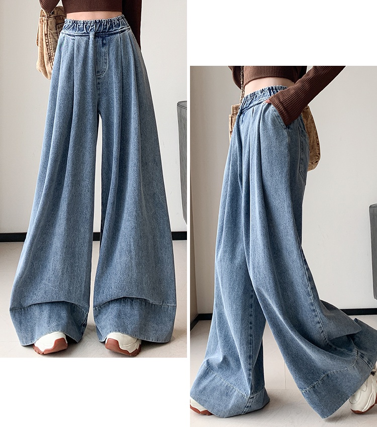 Mopping show high jeans wide leg pants for women