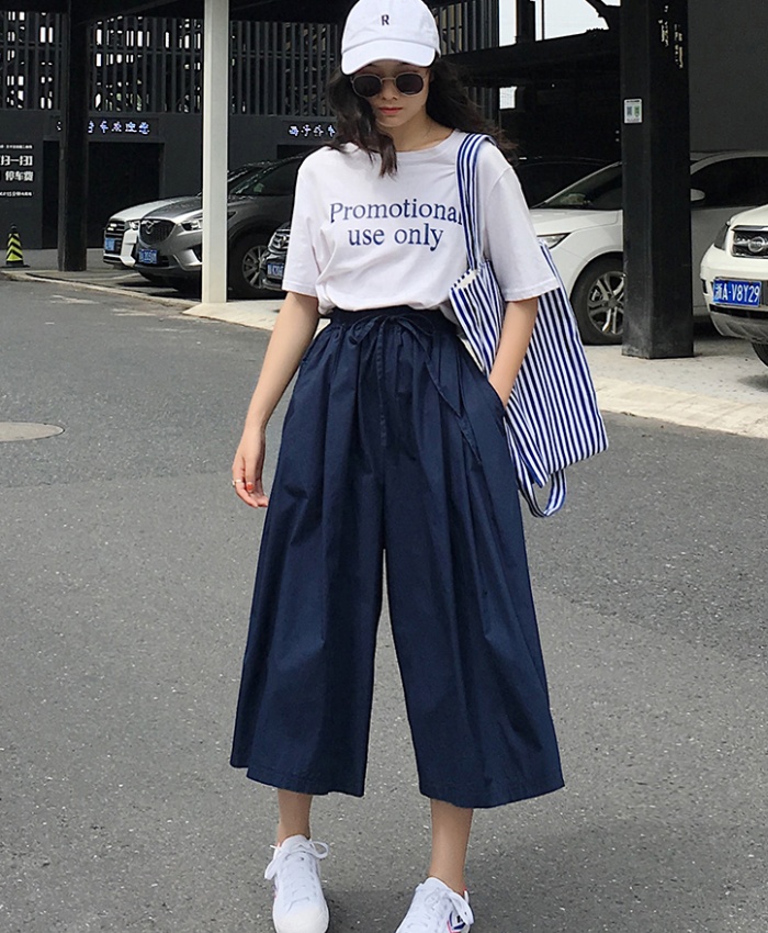 Autumn Korean style slim Casual wide leg pants for women