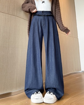 Straight drape wide leg cozy soft jeans for women