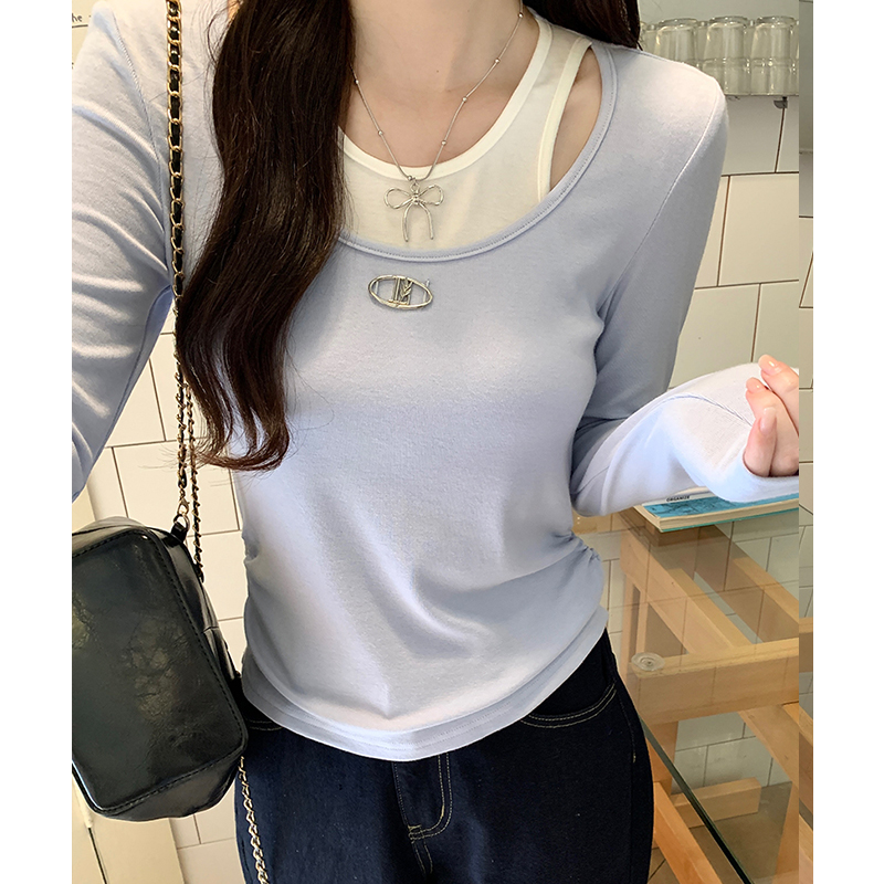 Slim T-shirt inside the ride bottoming shirt for women