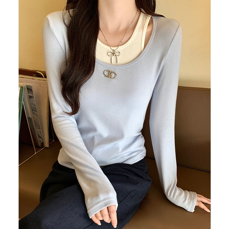 Slim T-shirt inside the ride bottoming shirt for women