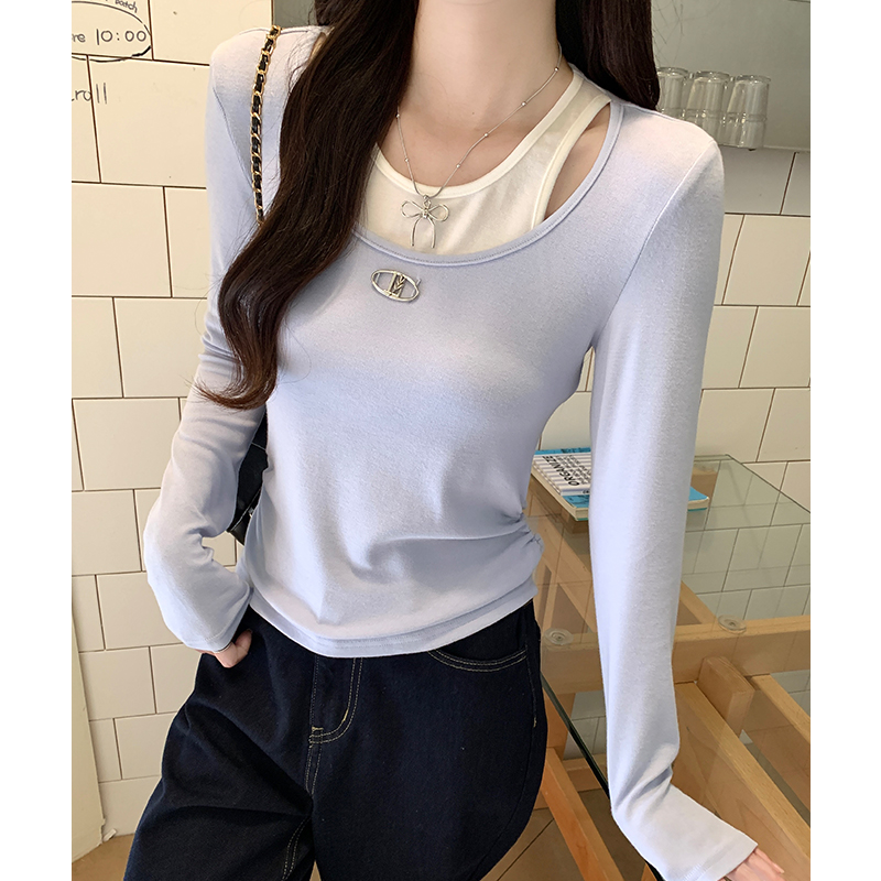 Slim T-shirt inside the ride bottoming shirt for women