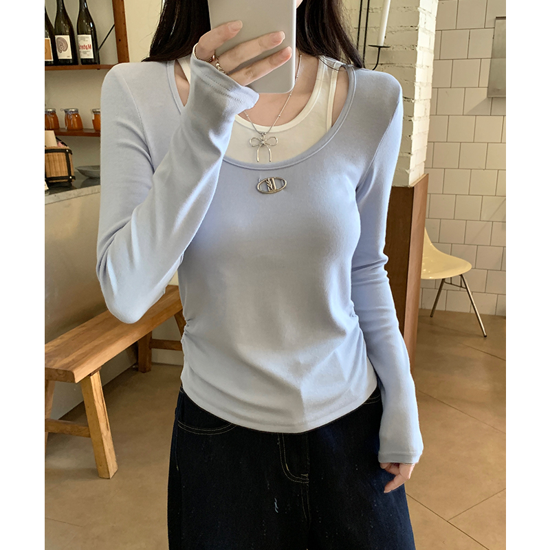 Slim T-shirt inside the ride bottoming shirt for women