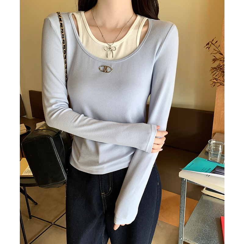 Slim T-shirt inside the ride bottoming shirt for women