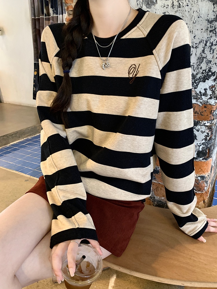 Long sleeve T-shirt embroidery tops for women