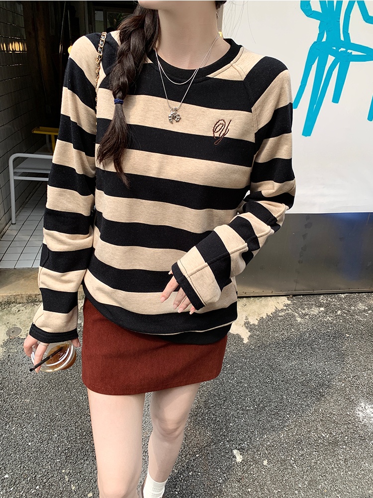 Long sleeve T-shirt embroidery tops for women