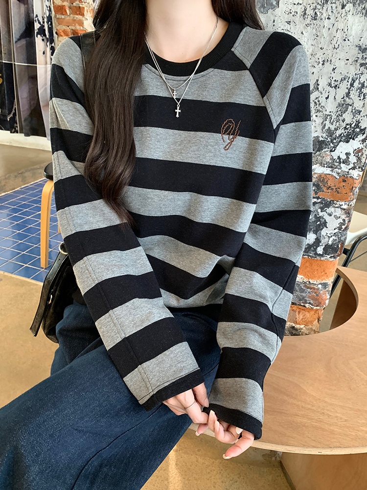 Long sleeve T-shirt embroidery tops for women