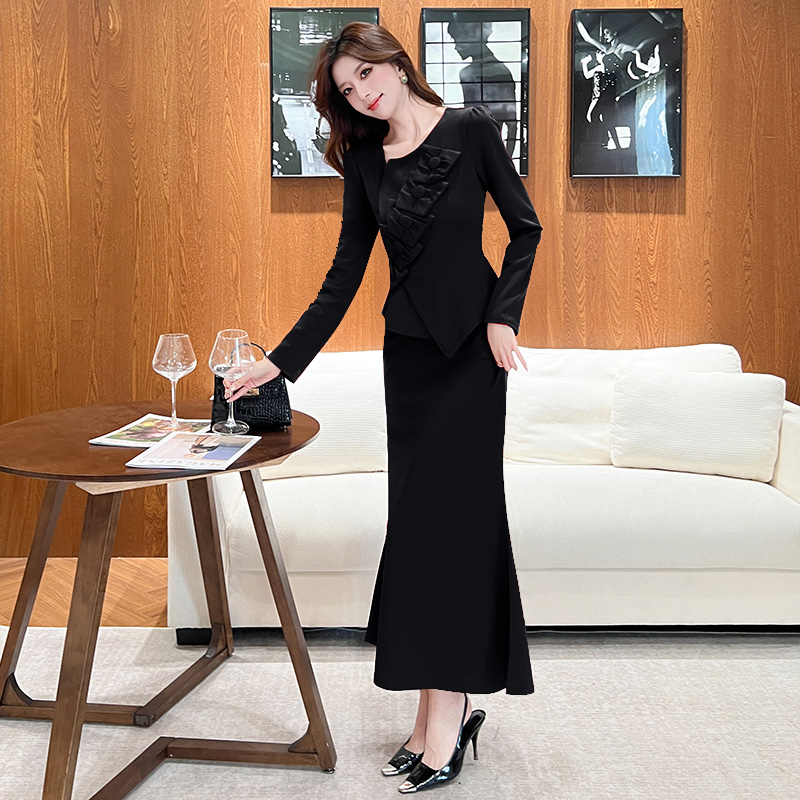 Asymmetry spring long dress fashion package hip dress