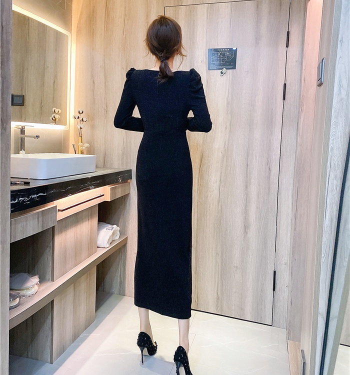 Elasticity Western style dress slim long dress