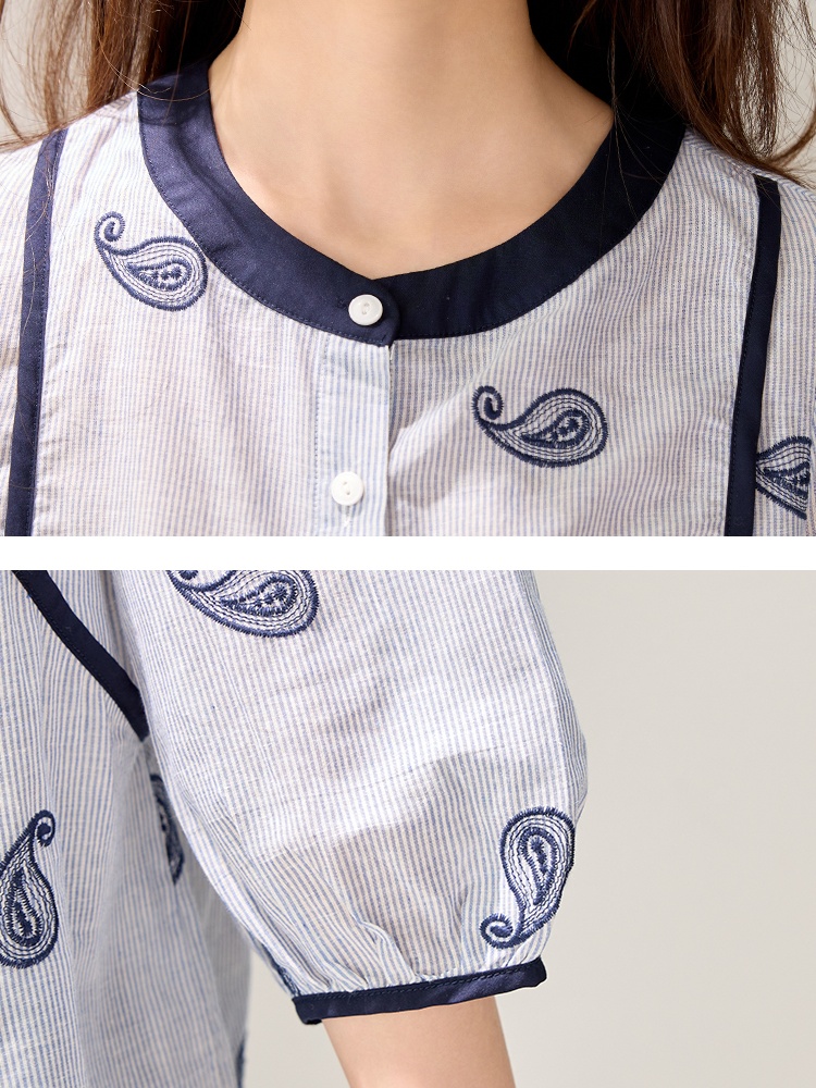 Casual round neck cardigan mixed colors spring shirt