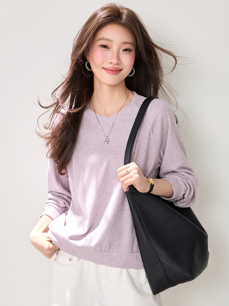 Spring all-match slim tops pure elegant hoodie for women