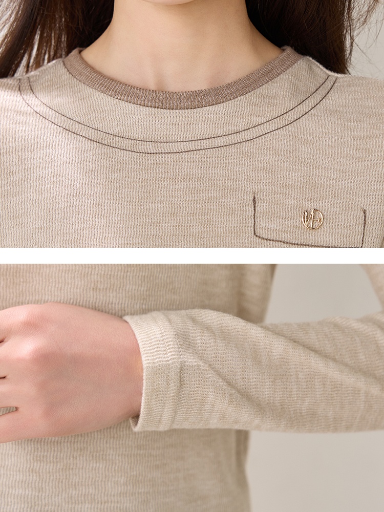 Bottoming round neck T-shirt slim long sleeve tops for women