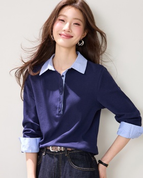 Casual Pseudo-two commuting spring T-shirt for women