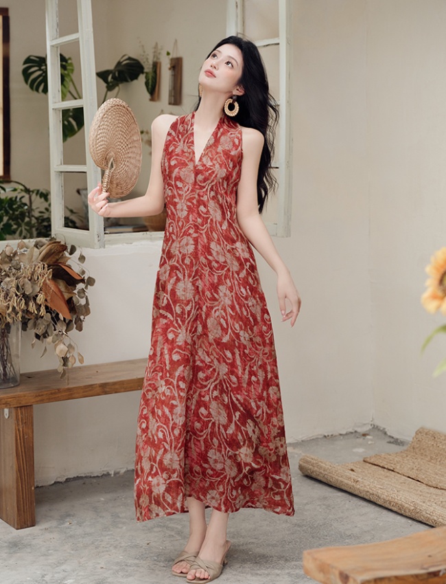 Halter travel vacation dress