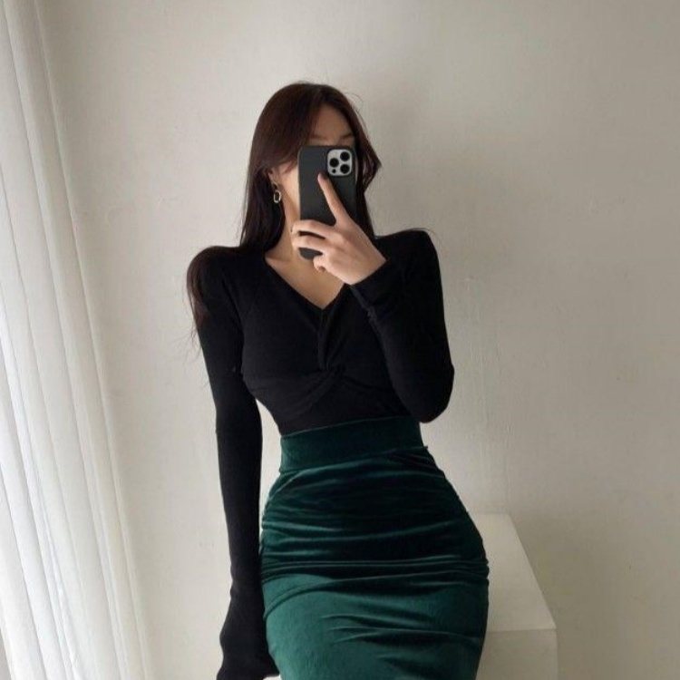 All-match slim cross bottoming shirt for women