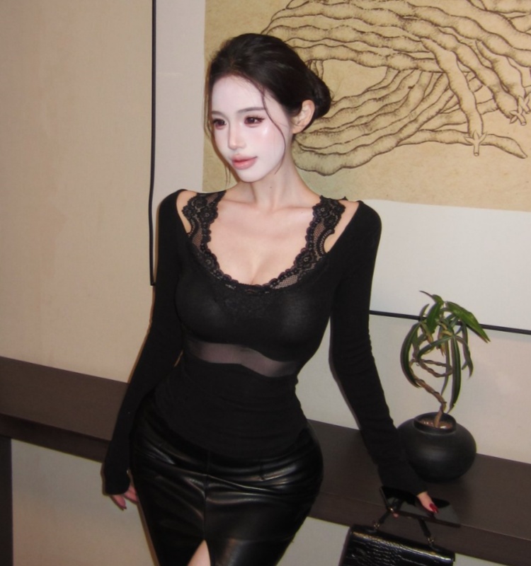 Sexy inside the ride slim enticement bottoming tops for women