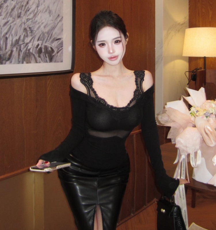 Sexy inside the ride slim enticement bottoming tops for women